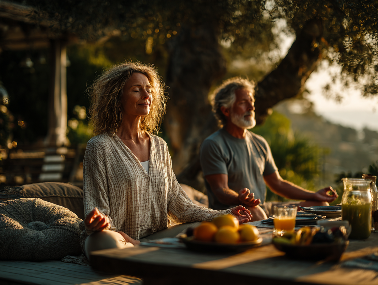 Здорові люди середнього віку насолоджуються активним життям